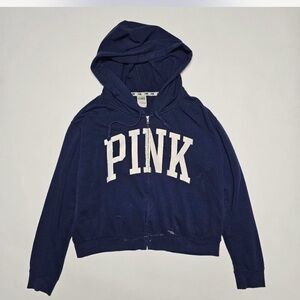 PINK zip-up hoodie, size L